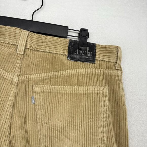 Vintage Levis Corduroy Pants Men's 38x30 Brown Tan Loose Silvertab Baggy 90s - Picture 8 of 12